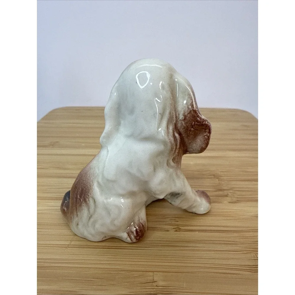 VTG 50s MCM Japan Cocker Spaniel‎ Figurine Brown & White Porcelain Collectible